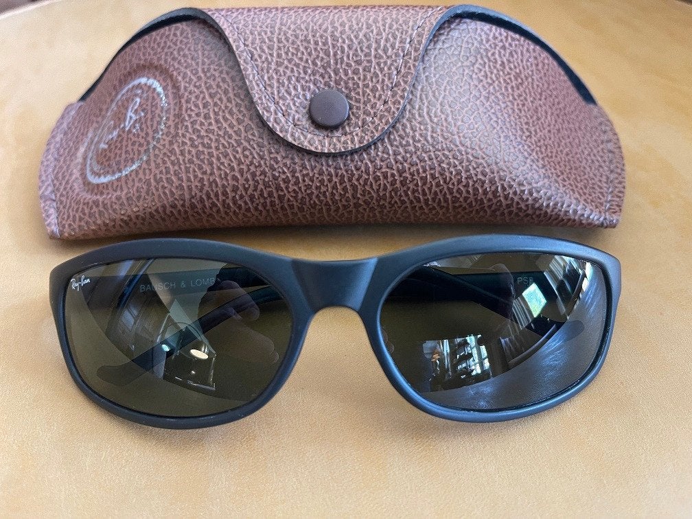 Vintage B&L Ray-ban zonnebril Predator PS8 mat zwart CATS03, Ray-Ban USA, Gebruikt, Zonnebril, Zwart