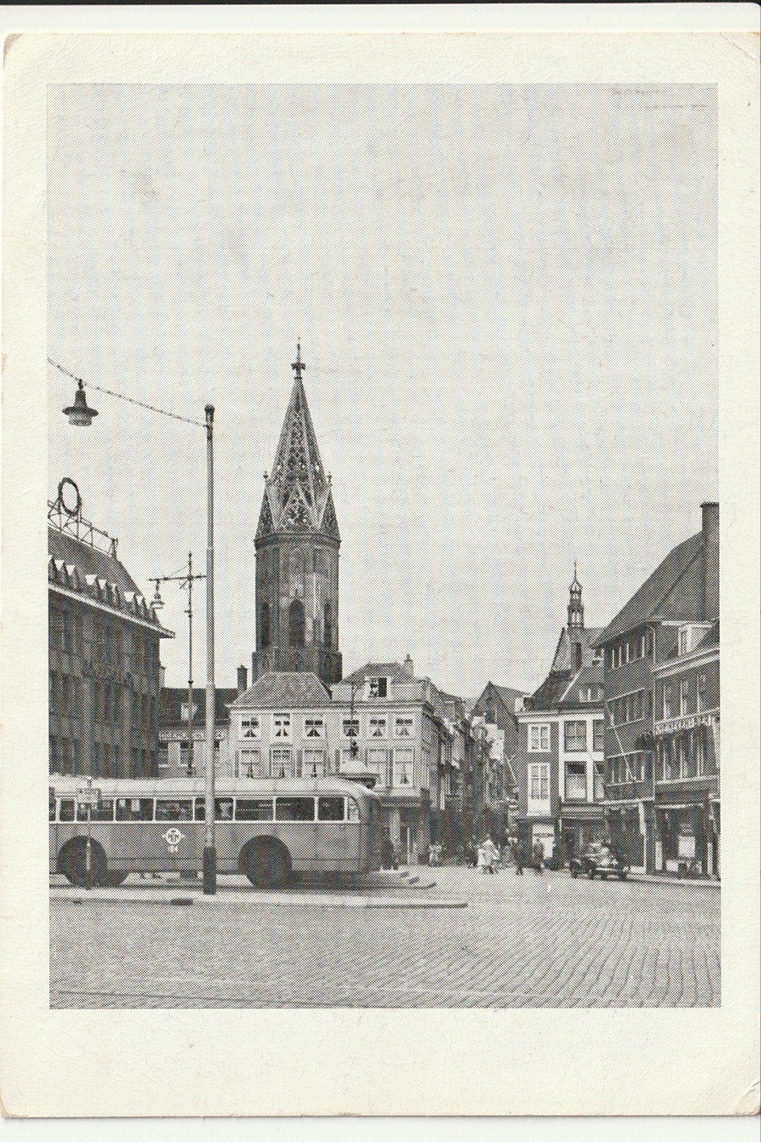 DE. HAAG GROTE MARKT HAAGSE TRAM KROMHOUT BEIJNES STADSBUS, Ophalen of Verzenden, 1940 tot 1960, Ongelopen, Zuid-Holland