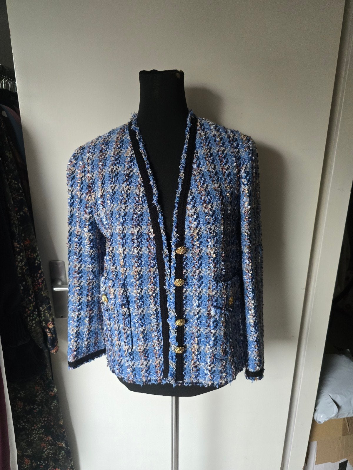 zara korte blazer m, Maat 38/40 (M), Blauw, Zara, Ophalen of Verzenden