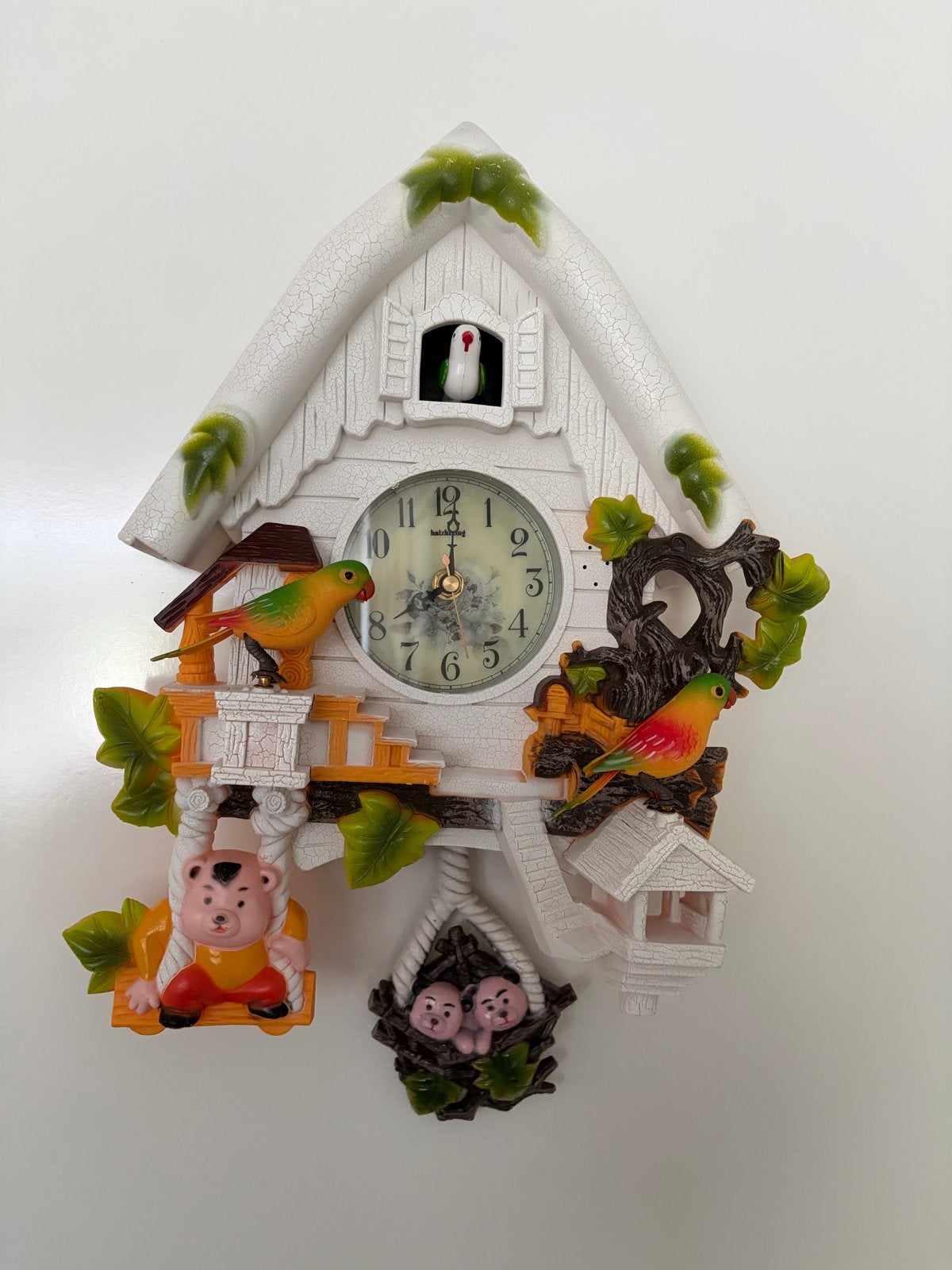 Leuke Koekoeksklok met vogels en beertje, Ophalen, Koekoeksklok, Gebruikt, Meerkleurig