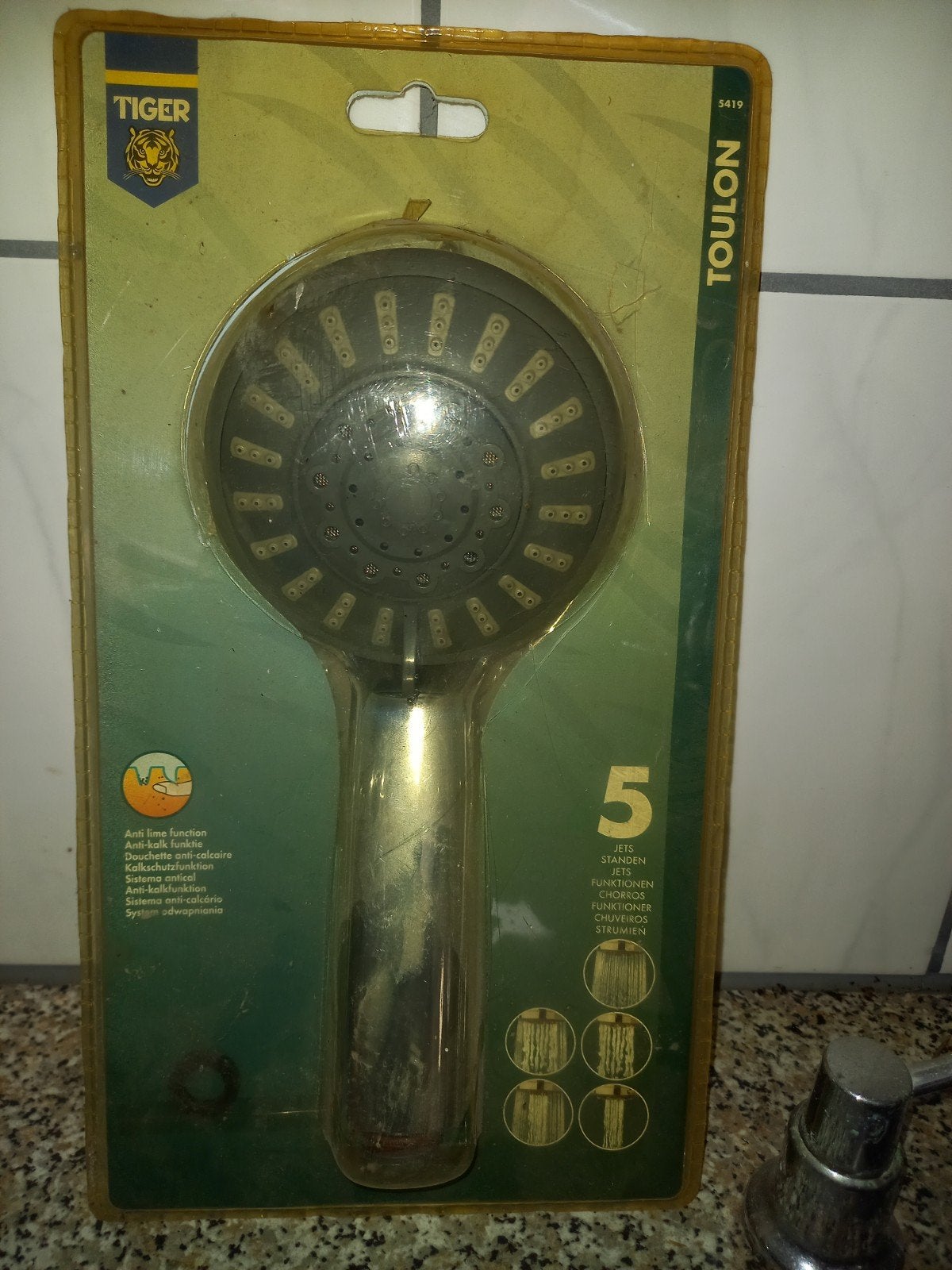 Nieuwe Tiger Toulon handdouche met 5 standen, Ophalen of Verzenden, Nieuw, Douche