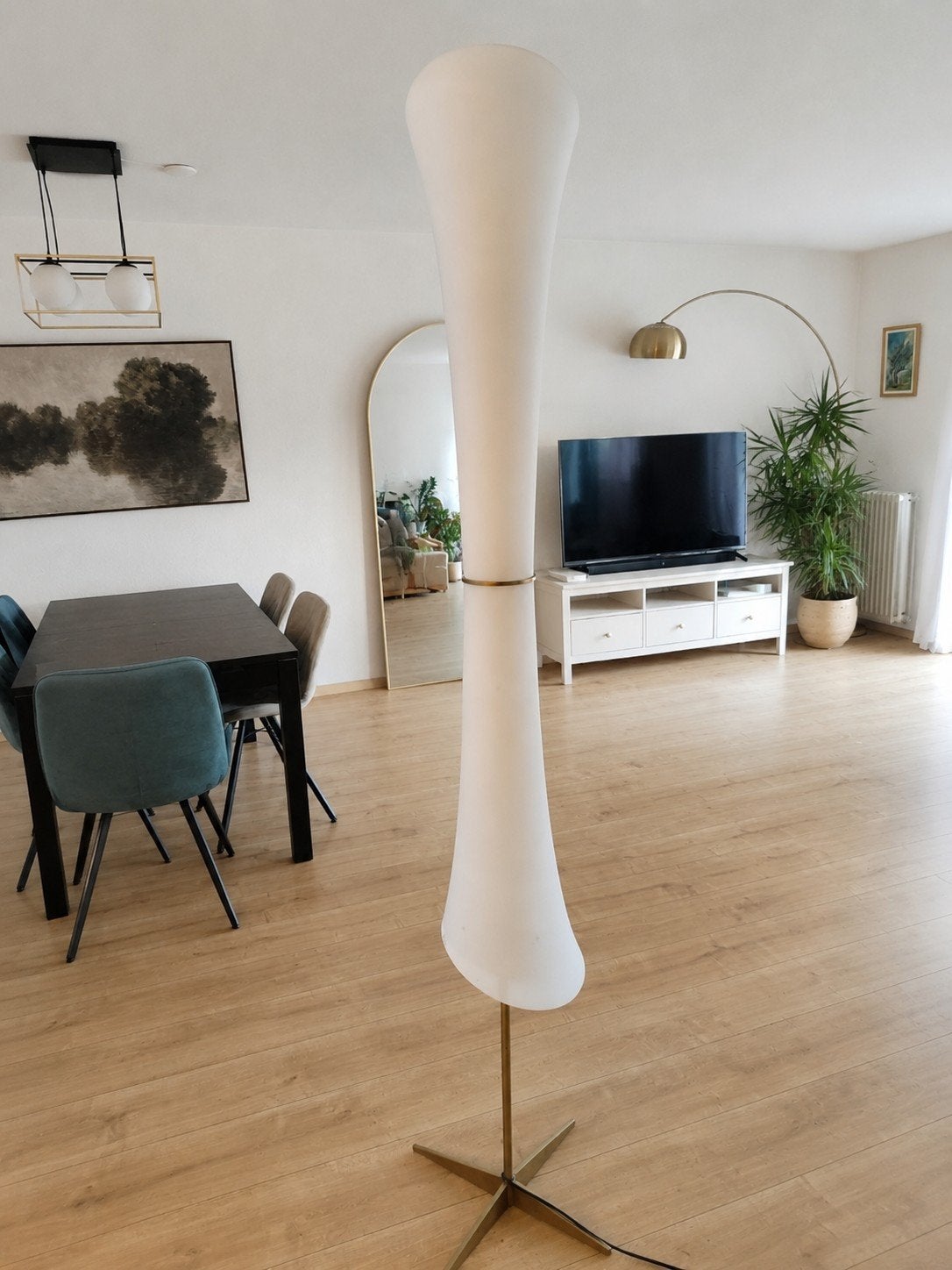Panzeri Lucilla Vloerlamp - Vintage Design, Gebruikt, Vintage, Ophalen of Verzenden, Glas