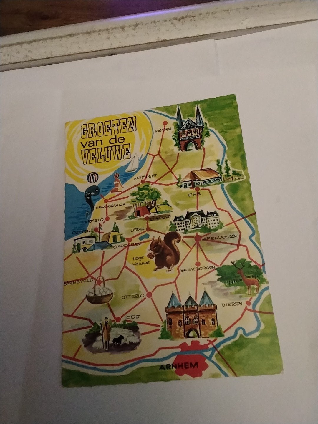 Vintage Ansichtkaart Groeten van de Veluwe, Ophalen of Verzenden, 1960 tot 1980, Gelopen, Gelderland