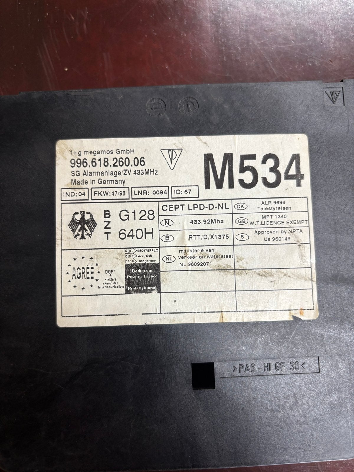 Complete set computers Porsche 996 automaat (ECU & alarm), Ophalen of Verzenden, Gebruikt, Porsche