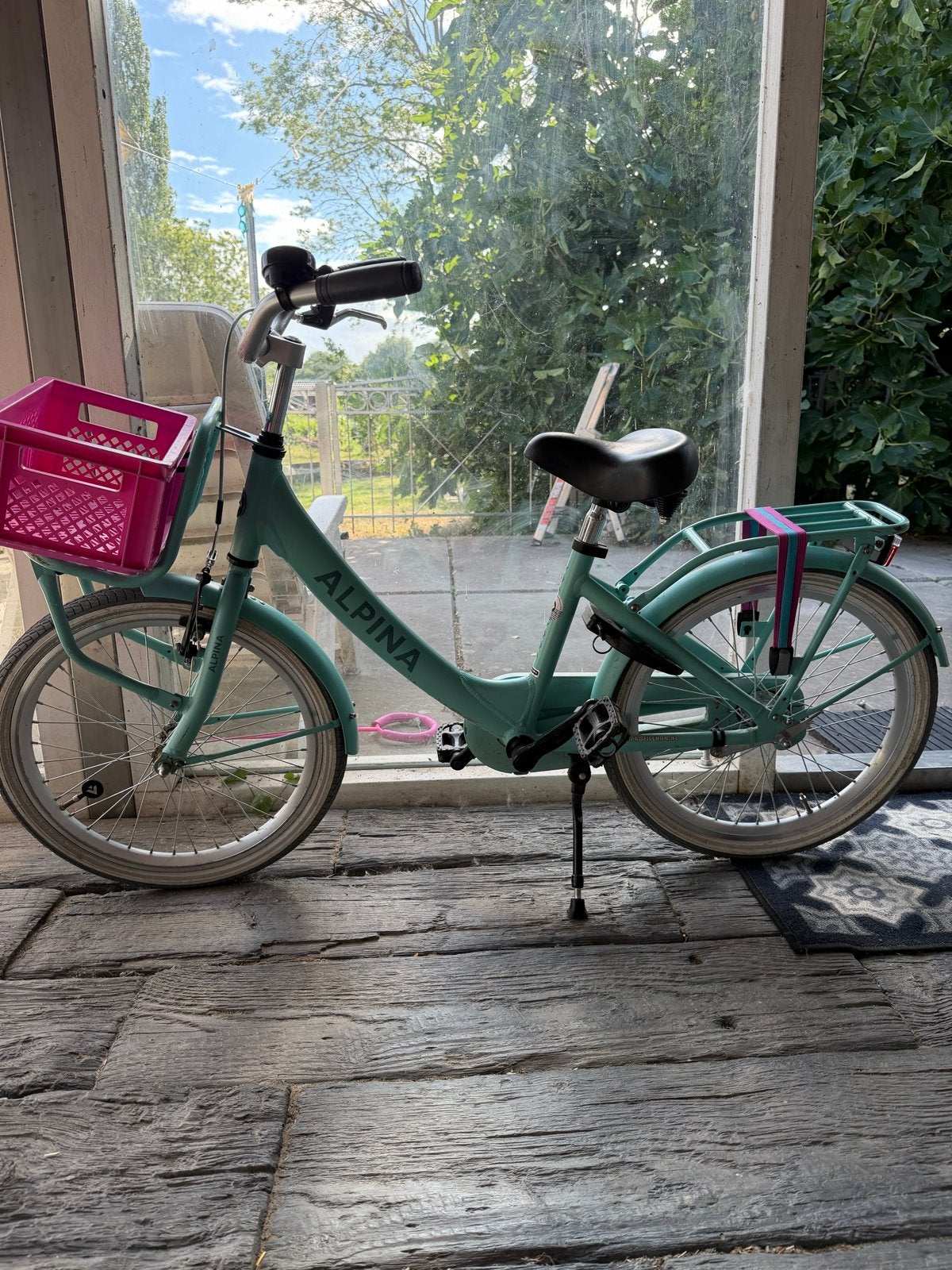 Alpina kinderfiets 20 inch met mandje, Ophalen, Gebruikt, Velgrem, Handrem