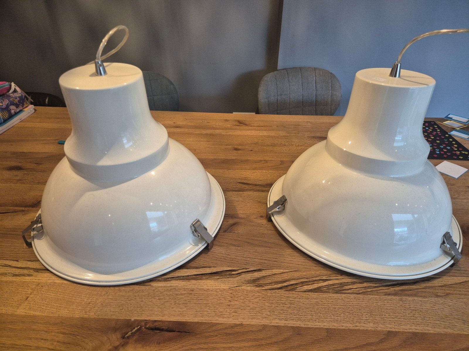 Witte melkglas hanglampen - Set van 2, Ophalen, Modern, Industrieel, E27 (groot), Zo goed als nieuw