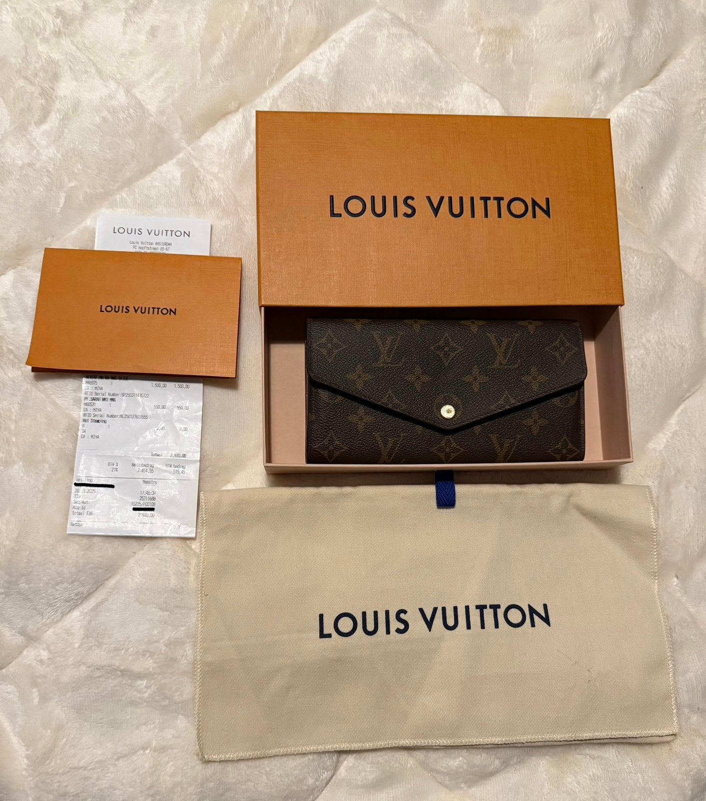 LV Sarah wallet, Ophalen of Verzenden, Zo goed als nieuw, Bruin, Overige merken