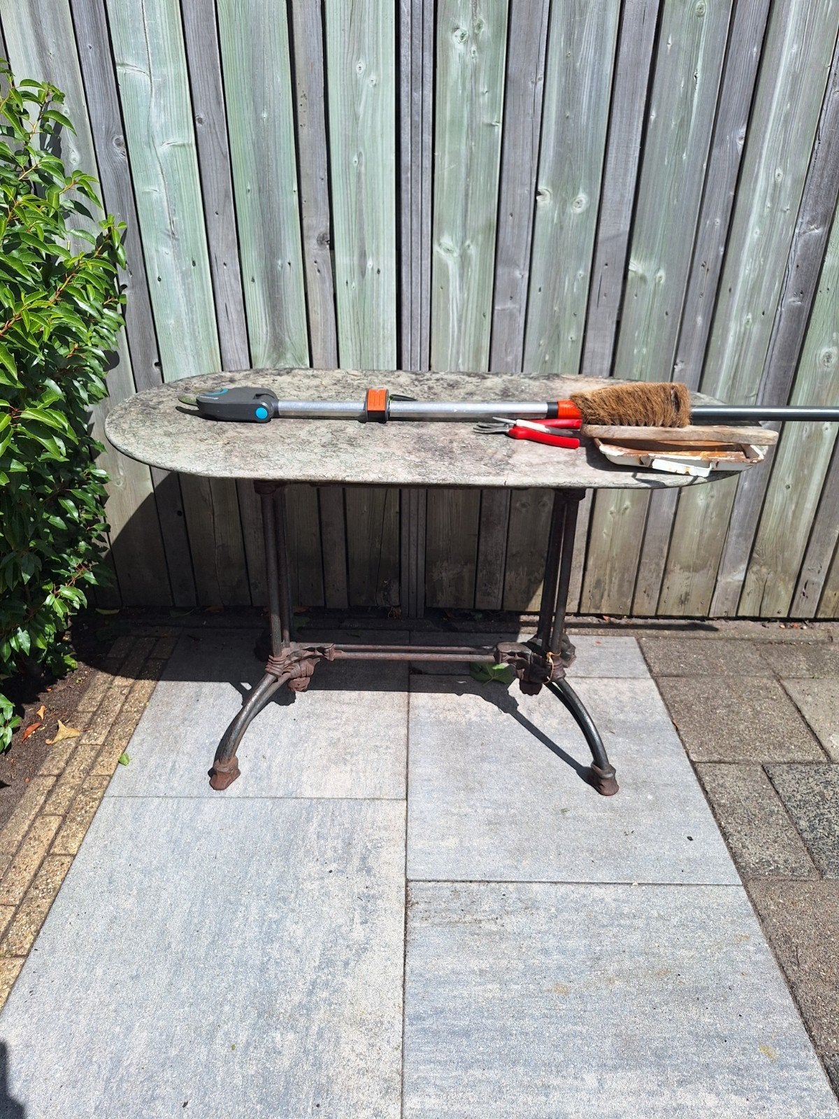 vintage tuintafel, Ophalen, Gebruikt, Rechthoekig, Hout