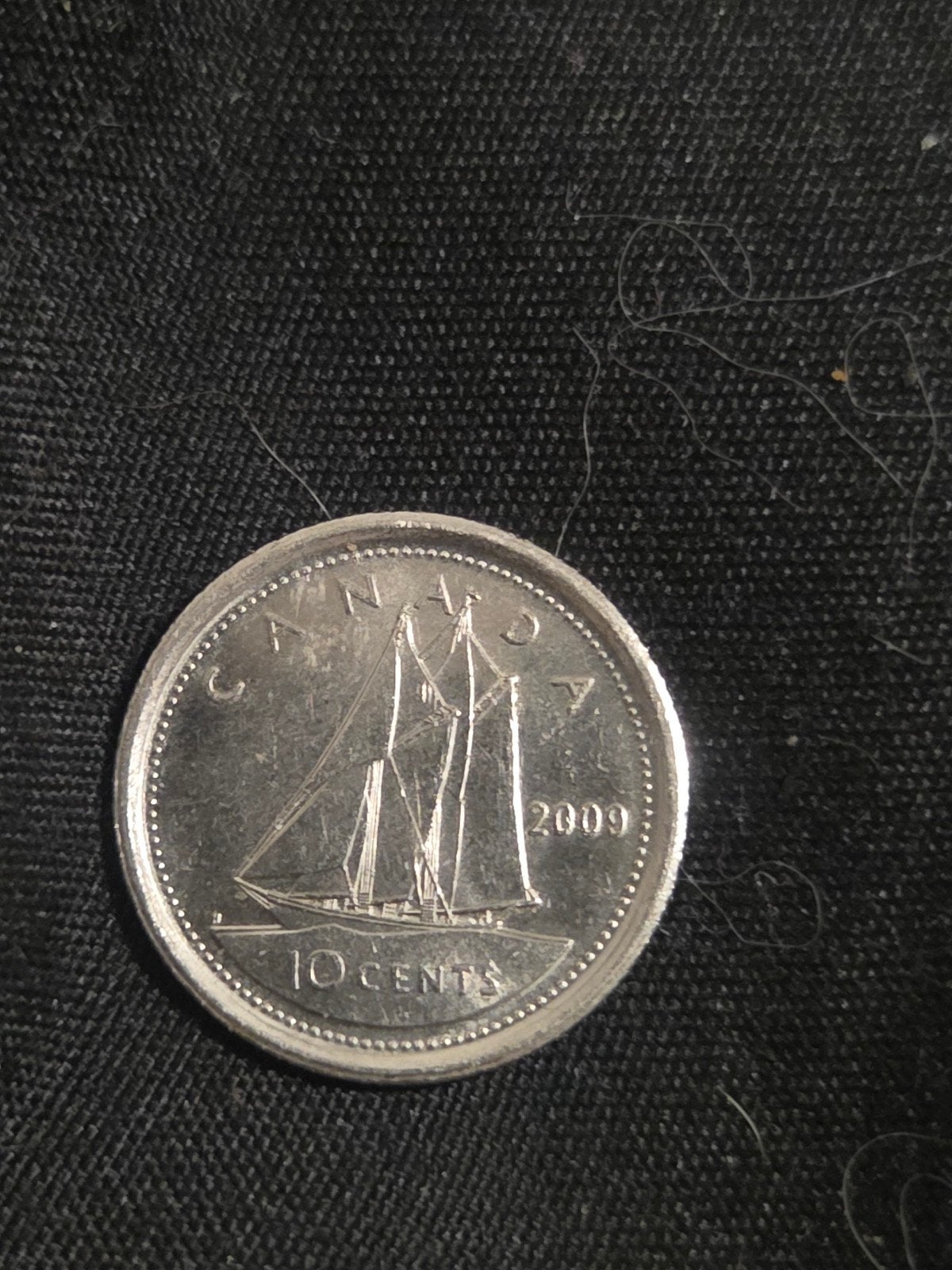 Canadese 10 Cent Munt 2009 - Elizabeth II Schip, Ophalen, Losse munt
