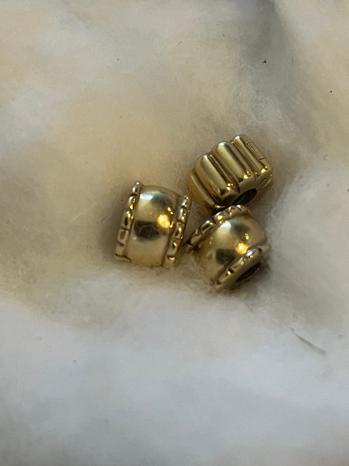 Pandora 14 krt gouden stoppers., Ophalen of Verzenden, Zo goed als nieuw, Goud, Pandora