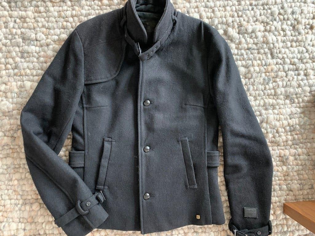 Opruiming ........G-STAR / GSTAR zwarte wollen jas maat S, Zwart, Ophalen of Verzenden, G-STAR RAW, Maat 36 (S)
