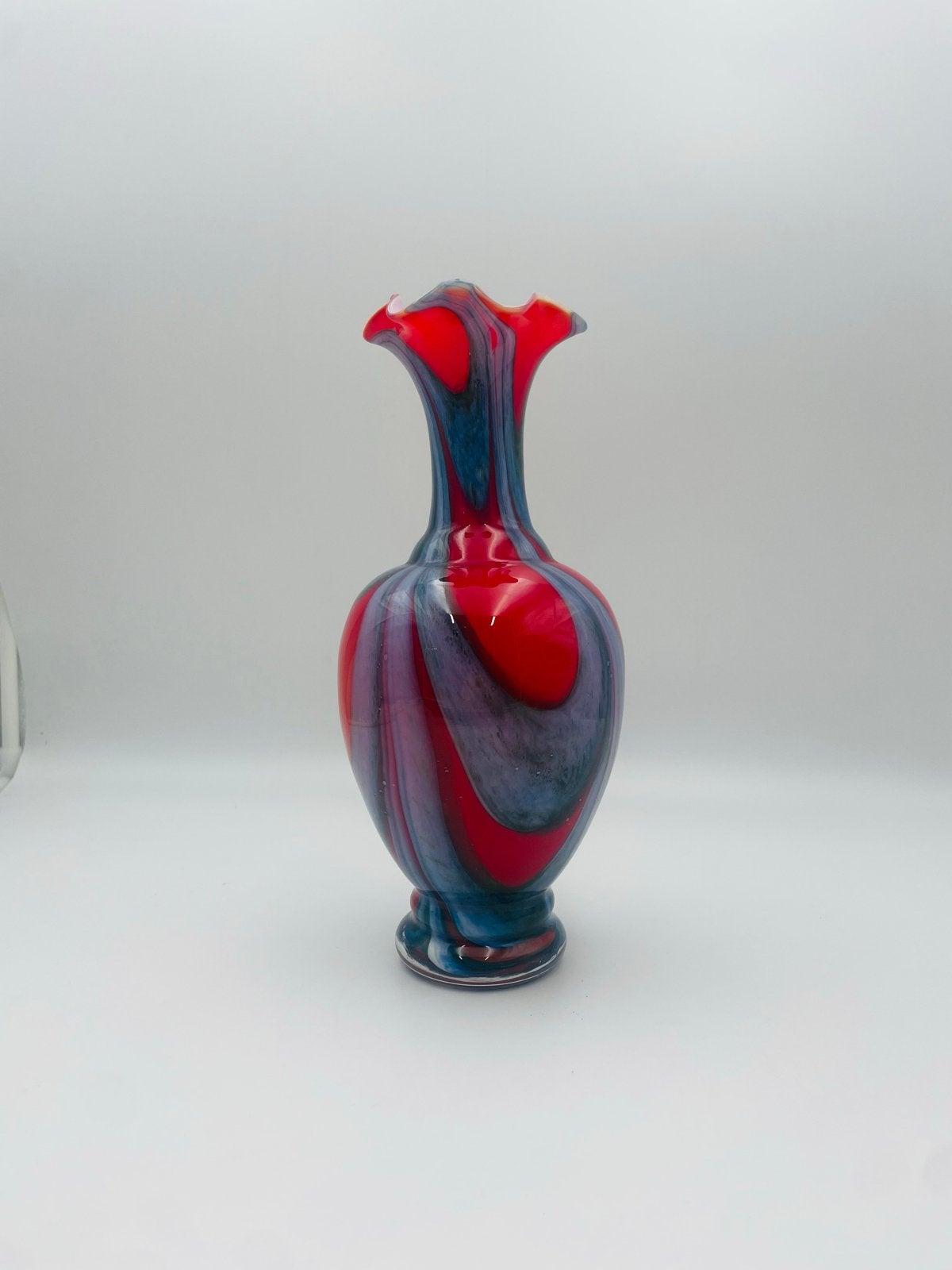Vintage Murano Vaas - Rood, Blauw & Paars Glas, Ophalen of Verzenden