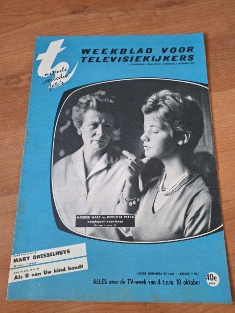 TV Magazine 1959 Mary Dresselhuys Petra Laseur Ellen Vogel, Ophalen of Verzenden, Gelezen, Muziek, Film of Tv