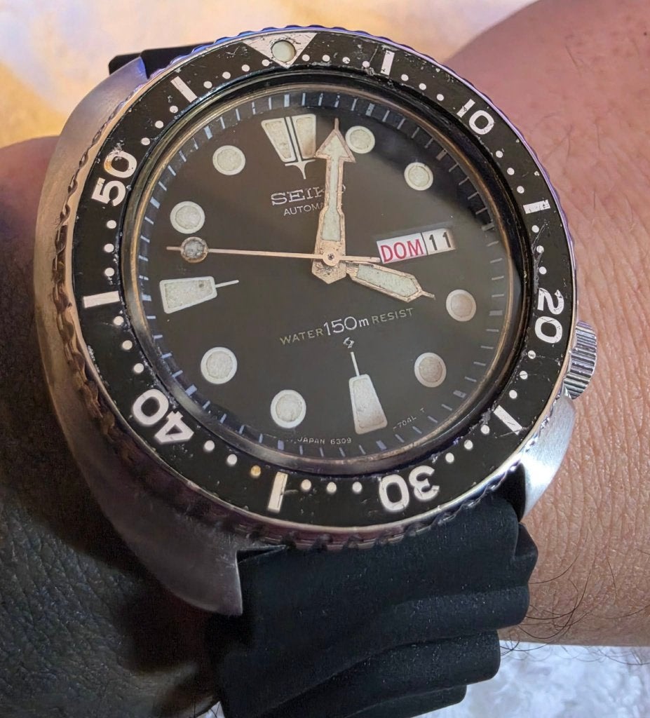 Seiko 6309-7049 Turtle Suwa, Ophalen, Zwart, Android