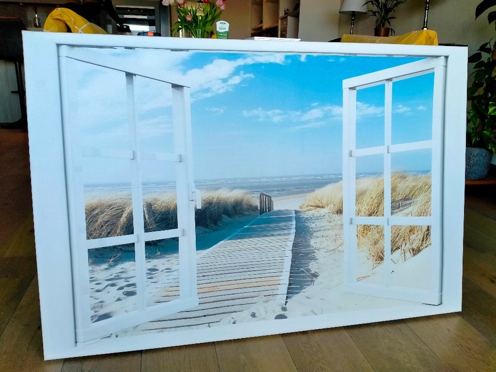 Buitenschilderij zeezicht, Ophalen, Zo goed als nieuw, Minder dan 50 cm, Schilderij
