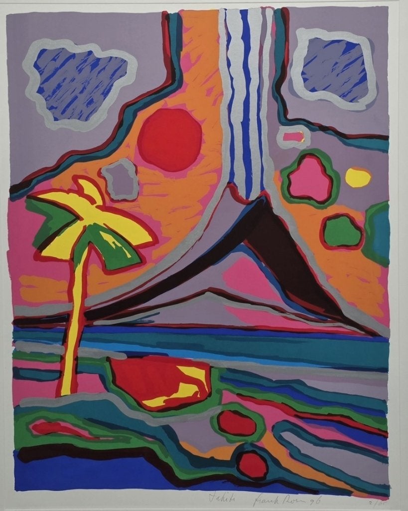 707. Zeefdruk, Frank Rosen – "Tahiti", 1996, Antiek en Kunst, Kunst | Litho's en Zeefdrukken, Ophalen, Zeefdruk, Met glas, Landschappen
