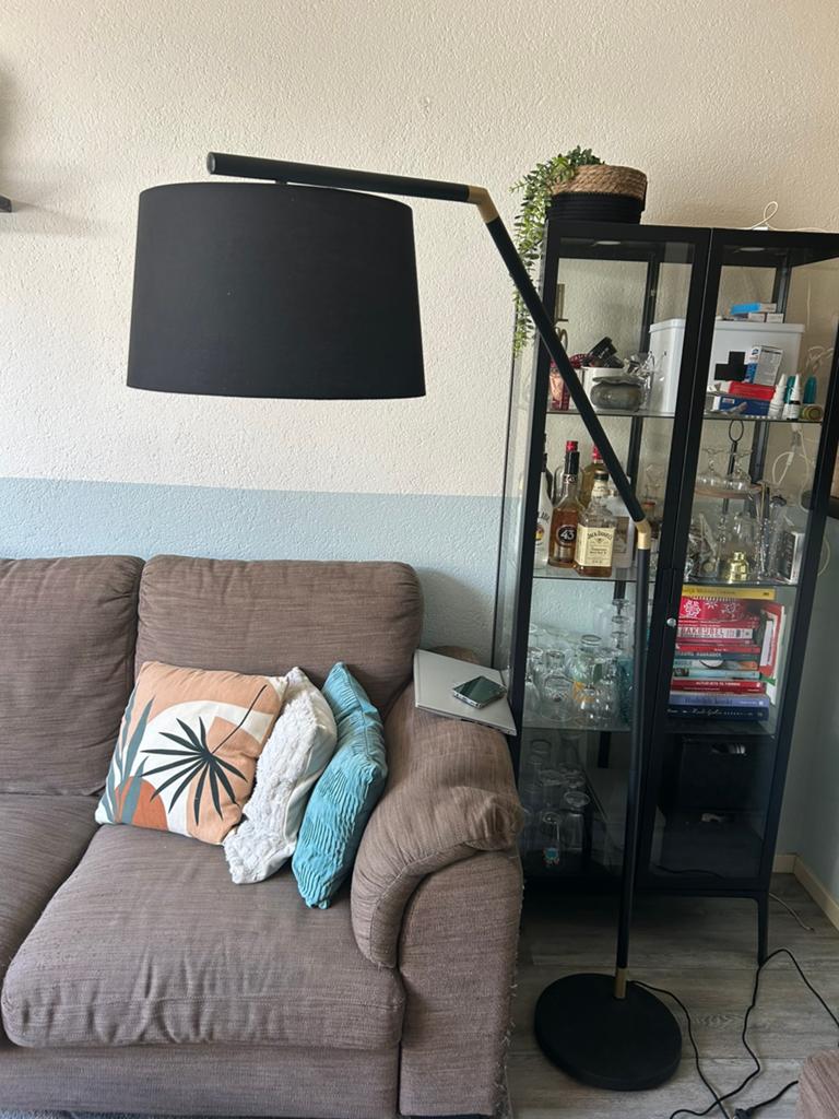 Prachtige staande vloerlamp zwart met goud, Ophalen, Zo goed als nieuw, 150 tot 200 cm