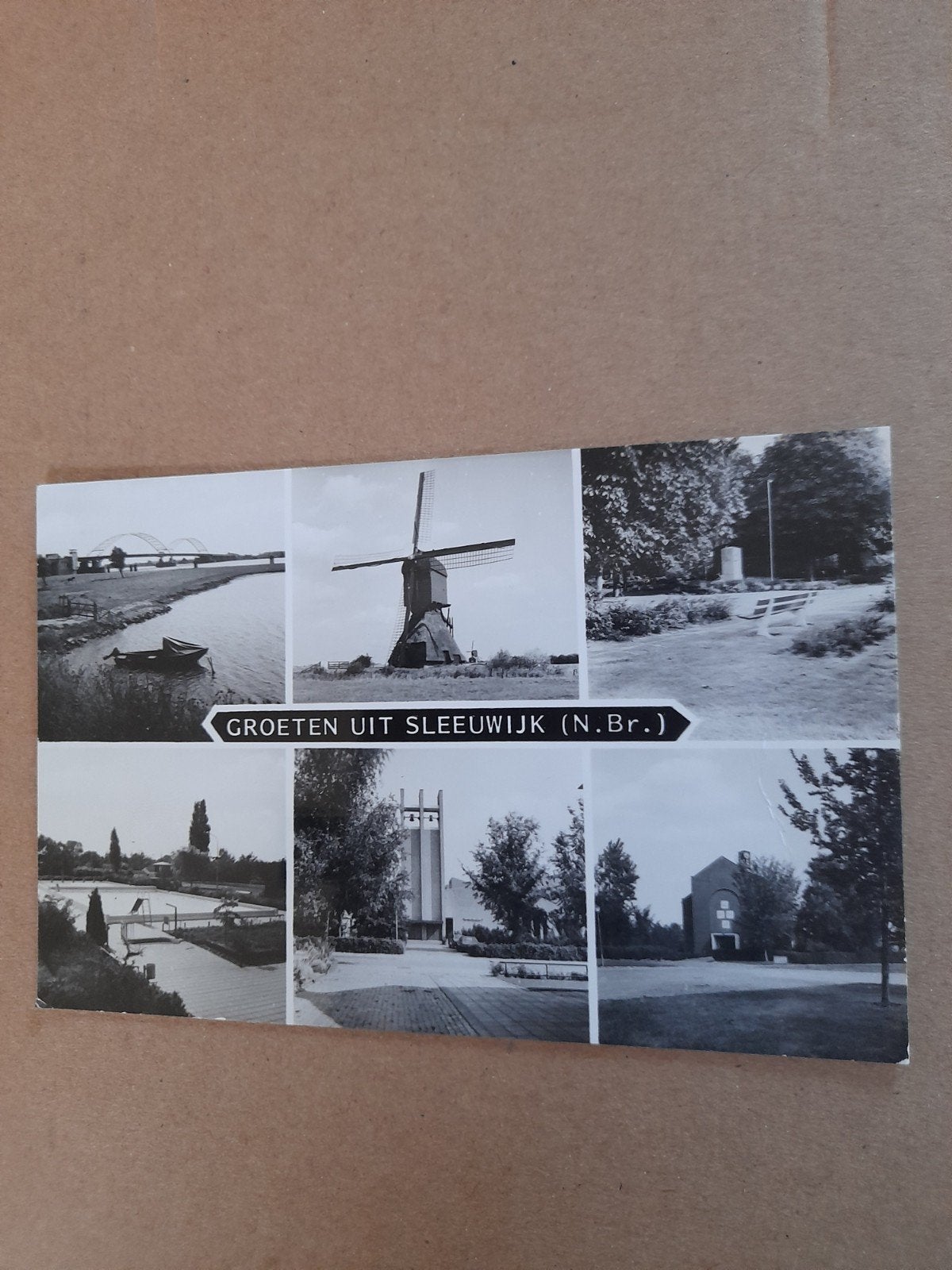 Fotoansichtkaart zwart wit Groeten uit Sleeuwijk n.b.r, Ophalen of Verzenden, 1960 tot 1980, Gelopen, Noord-Brabant