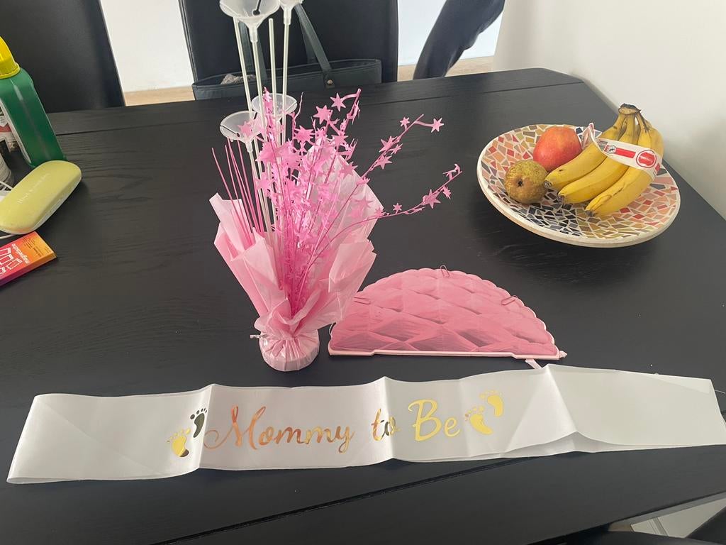 Gratis versiering roze babyshower, Ophalen of Verzenden, Versiering, Geboorte of Huwelijk