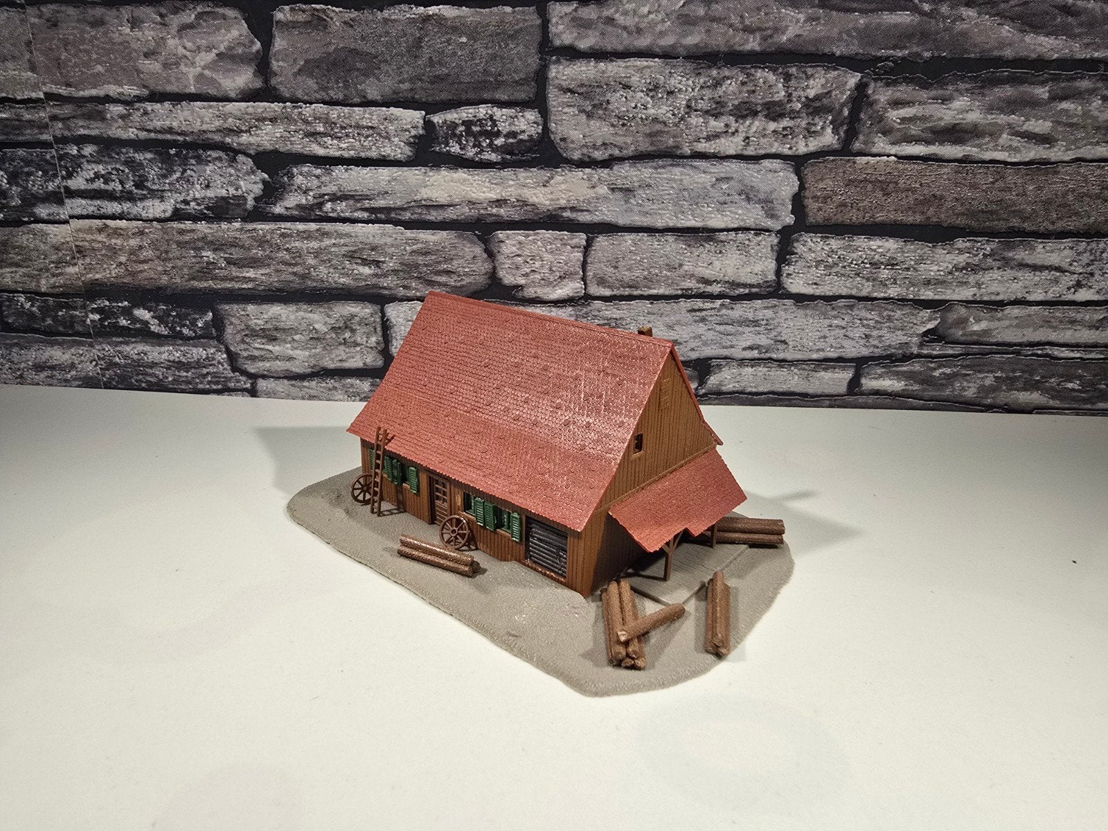 houtschuur houtzagerij N spoor modeltrein 1:160, Ophalen of Verzenden, Gebruikt, Brug, Tunnel of Gebouw, Overige merken