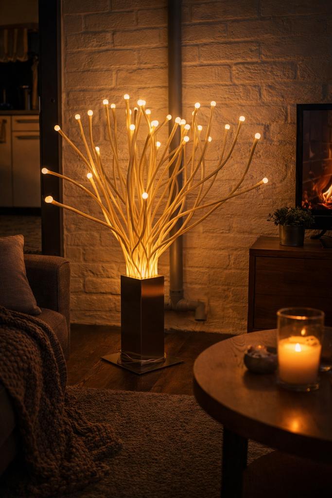 Sfeervolle LED-boomlamp - Fiber Optic Design, Ophalen of Verzenden, Zo goed als nieuw, Kunststof, 100 tot 150 cm