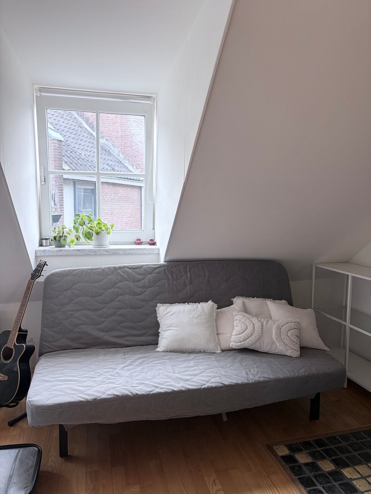 Ikea Nyhamn 3-zits slaapbank grijs met binnenveringsmatras, Ophalen of Verzenden, Zo goed als nieuw, Tweepersoons, Grijs