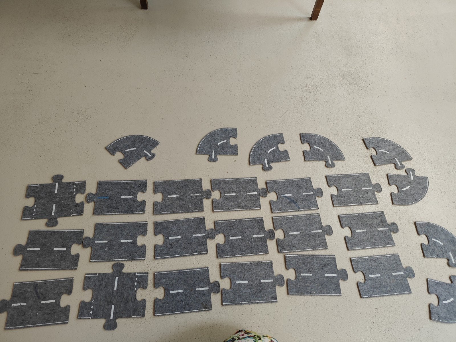 wroem, vilten autoweg puzzel met bochten, Ophalen