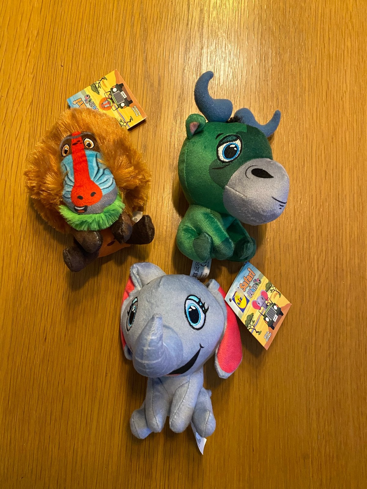 Lidl Safari Knuffels: Baviaan, Gnoe en Olifant (Nieuw), Lidl, Overige karakters, Nieuw, Ophalen of Verzenden