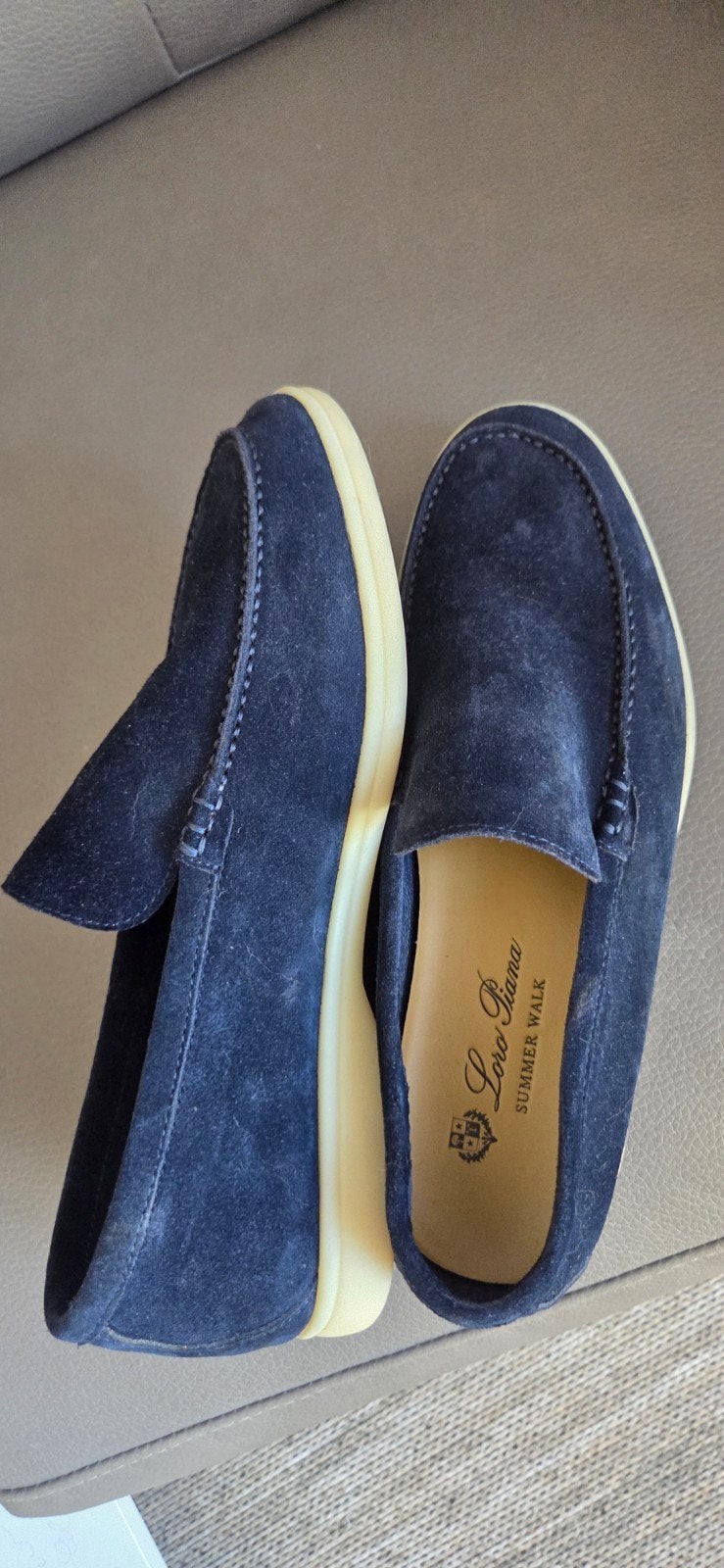 Loro Piana Summer Walk Loafers - Donkerblauw Suède maat 41, Loafers, Blauw, Ophalen of Verzenden, Zo goed als nieuw