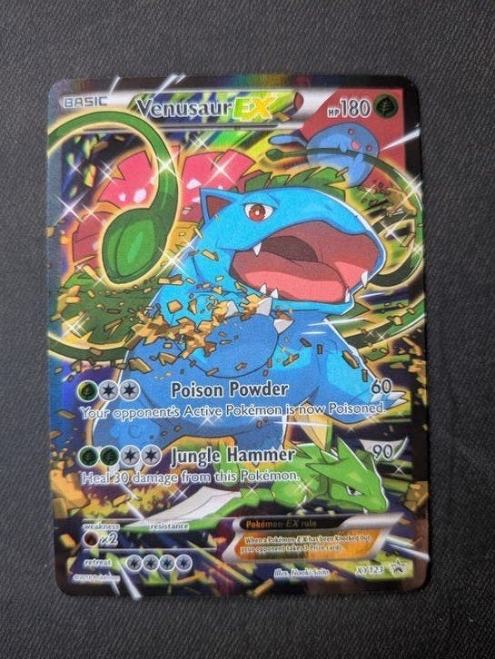 Venusaur EX XY123 Promo Pokémon Kaart, Ophalen of Verzenden, Gebruikt, Losse kaart