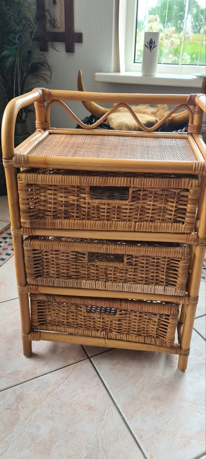 Retro rotan kastje, Ophalen of Verzenden, 25 tot 50 cm, 50 tot 100 cm, Minder dan 100 cm