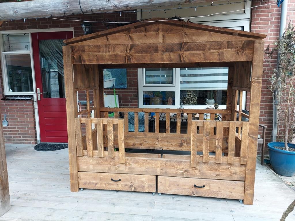 Jungle bedstee steigerhout, Kinderen en Baby's, Kinderkamer | Bedden, Ophalen of Verzenden