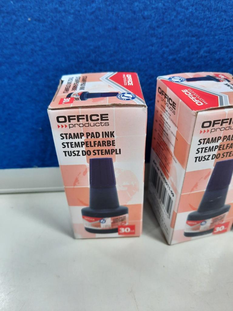 12x OFFICE Stamp Pad Ink Stempelkussen Inkt Zwart, Hobby en Vrije tijd, Ophalen of Verzenden