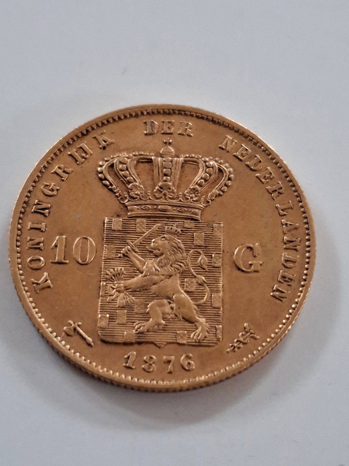 Gouden tientje willem 3 uit 1876, Postzegels en Munten, Munten | Nederland, Ophalen of Verzenden, Koning Willem III, 10 gulden