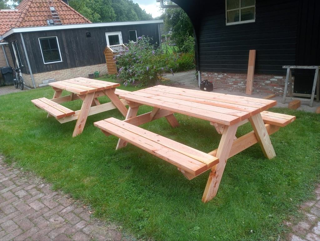 Robuuste Douglas picknicktafel Goedkoopste van het noorden!, Ophalen of Verzenden, Nieuw, Rechthoekig, Hout