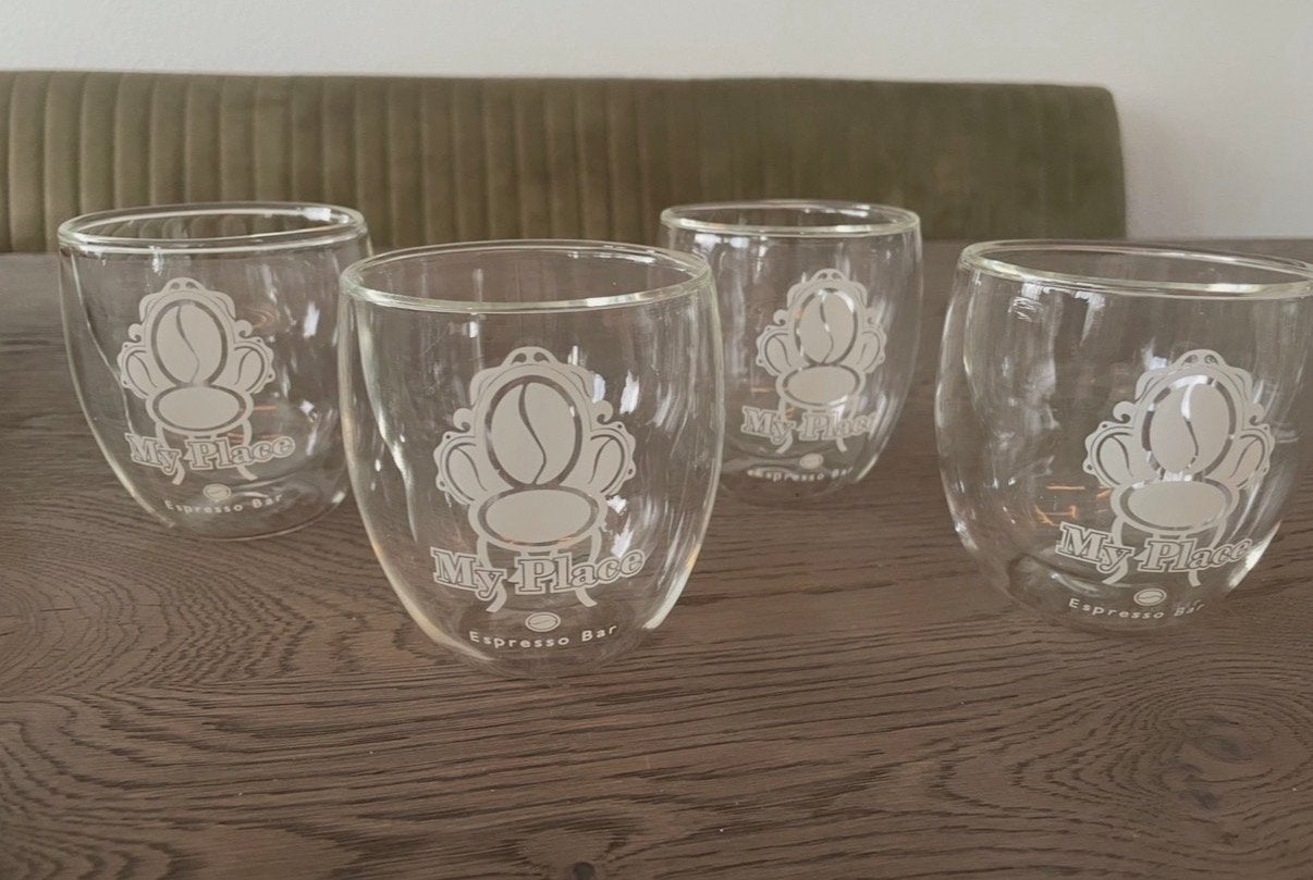 Set van 4 dubbelwandige glazen 'My Place Espresso Bar', Glas of Glazen, Overige merken, Nieuw, Ophalen of Verzenden