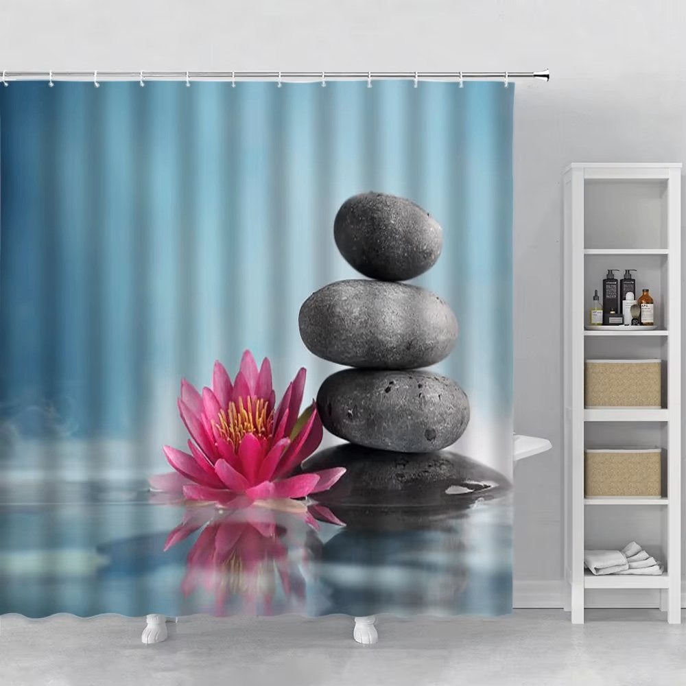 Bamboe Spa Douchegordijn 6 / Relax Zen Tuin, Verzenden, Nieuw, Blauw