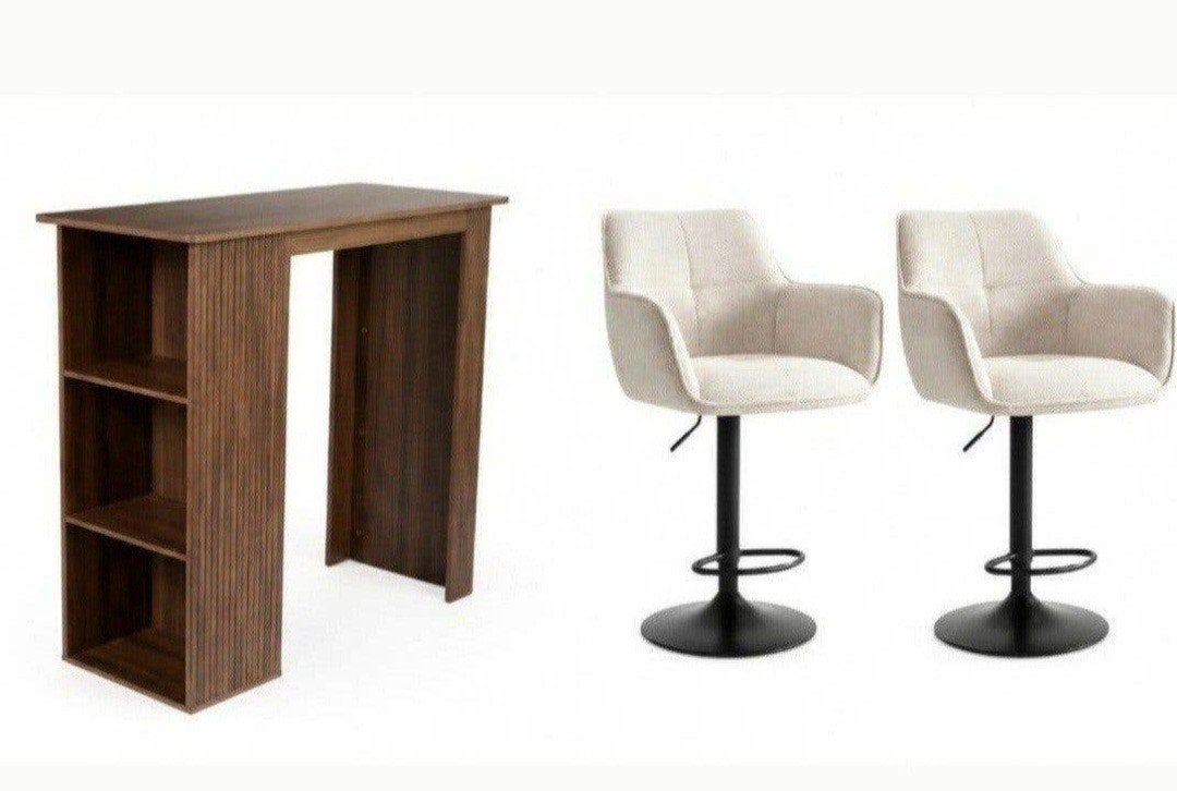 2x Criks  barstoel Charly beige met bartafel, Huis en Inrichting, Ophalen, Nieuw, Inclusief barstoelen
