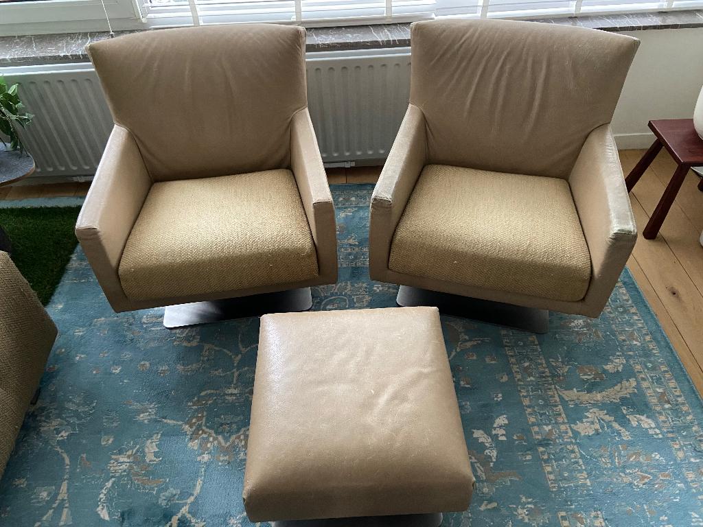 Montis Impala: 2 fauteuils + hocker. Design: Gijs Papavoine, Ophalen, Gebruikt, 75 tot 100 cm, 75 tot 100 cm