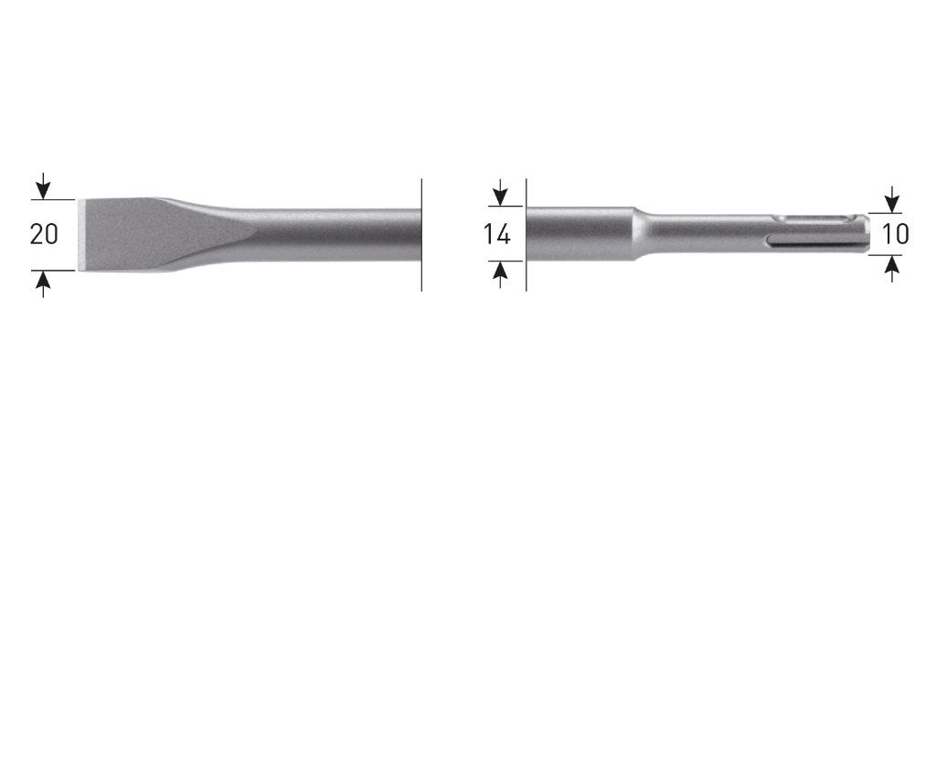 Vlakbeitel 20mm breed , met SDS-plus opname, Ophalen, Nieuw