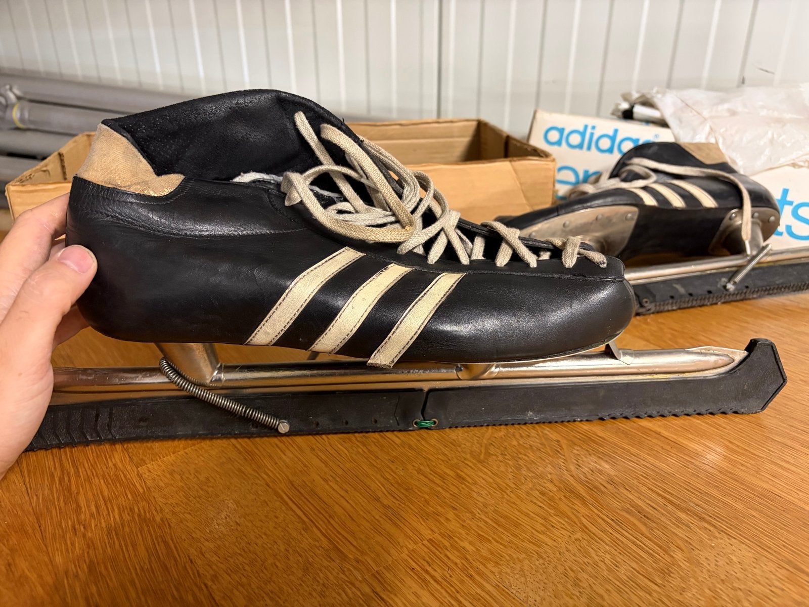 Vintage Adidas Renschats Maat 46 - Zwart/Wit, Sport en Fitness, Ophalen of Verzenden, Gebruikt, Noren, Overige merken