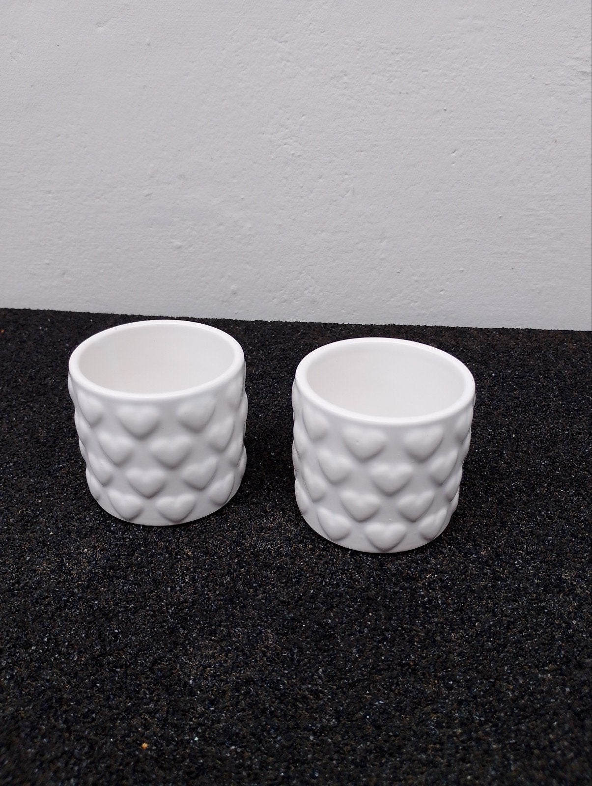 2 kleine witte Mini bloempotjes, Tuin en Terras, Bloempotten, Ophalen, Rond, Zo goed als nieuw, Aardewerk