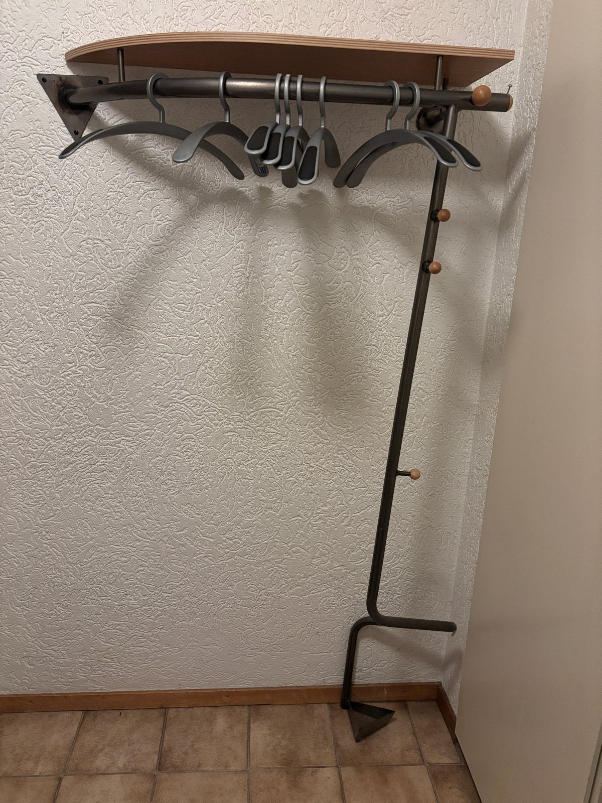 Stijlvolle kapstok met plank en paraplubak- 95x35x170cm, Ophalen, Gebruikt, Metaal, Staande kapstok