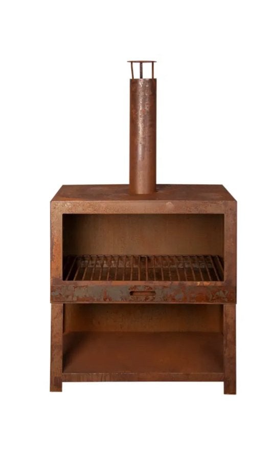 Terrashaard met houtopslag Fancy flames, Ophalen, Zo goed als nieuw