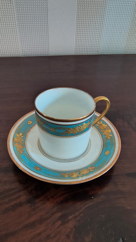 Limoges mokkakopje en schotel G. Ahrenfeldt, Ophalen of Verzenden