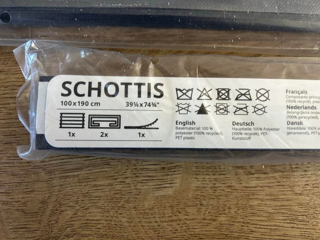 Schottis verduisterend plissé gordijn 100x190 cm, Huis en Inrichting, Stoffering | Gordijnen en Lamellen, Ophalen, Nieuw, 50 tot 100 cm