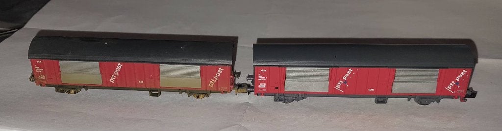 2x Roco PTT post-rijtuig, Gebruikt, Gelijkstroom, Wagon, Ophalen of Verzenden