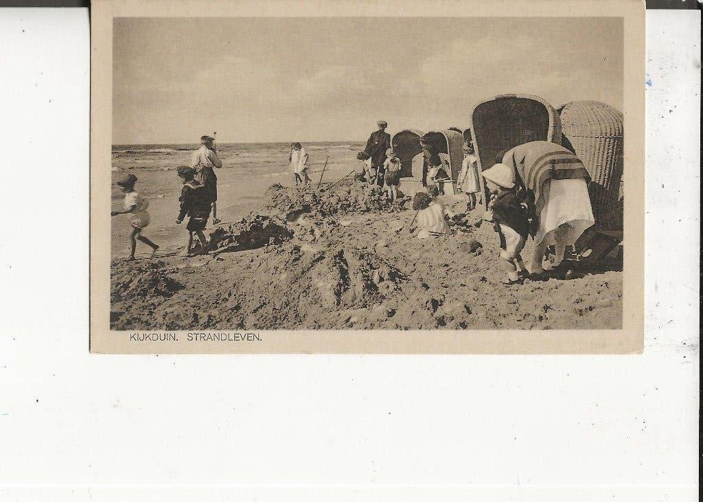 Kijkduin Strandleven met strandstoelen J C Dam, Ophalen of Verzenden, 1920 tot 1940, Ongelopen, Zuid-Holland