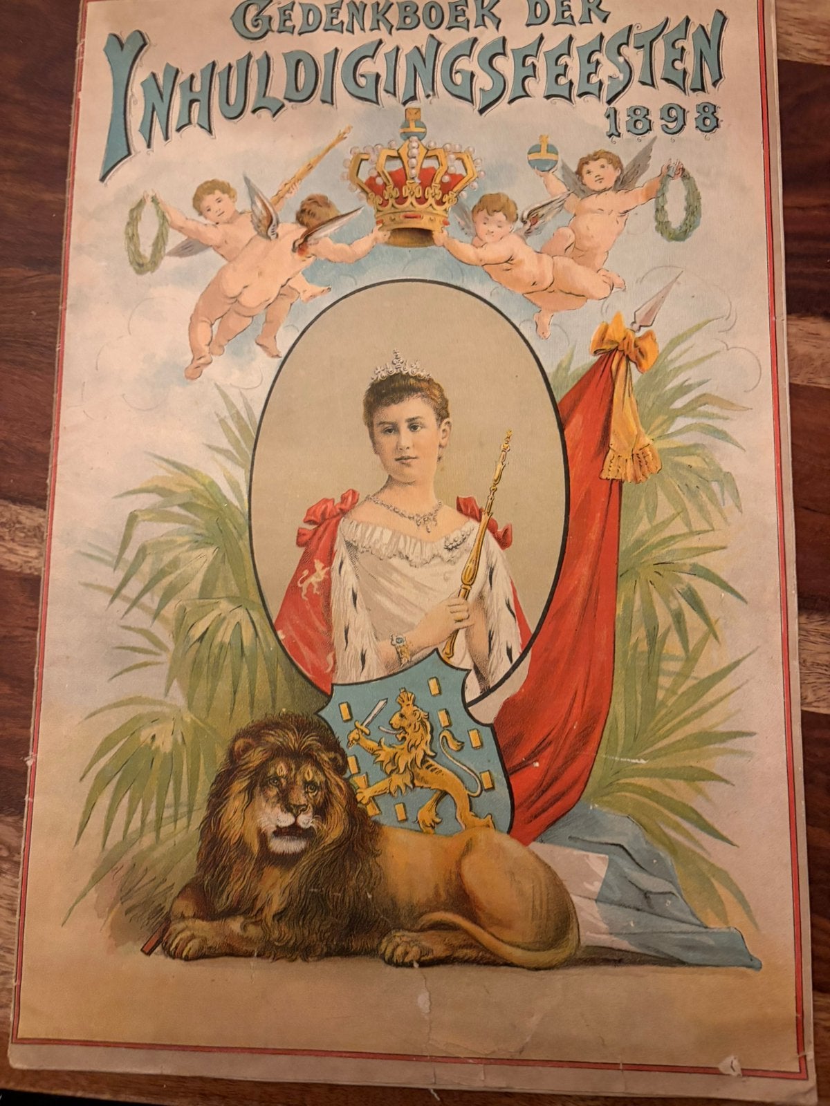 Gedenkboek inhuldiging Wilhelmina, Verzamelen, Ophalen of Verzenden, Gebruikt