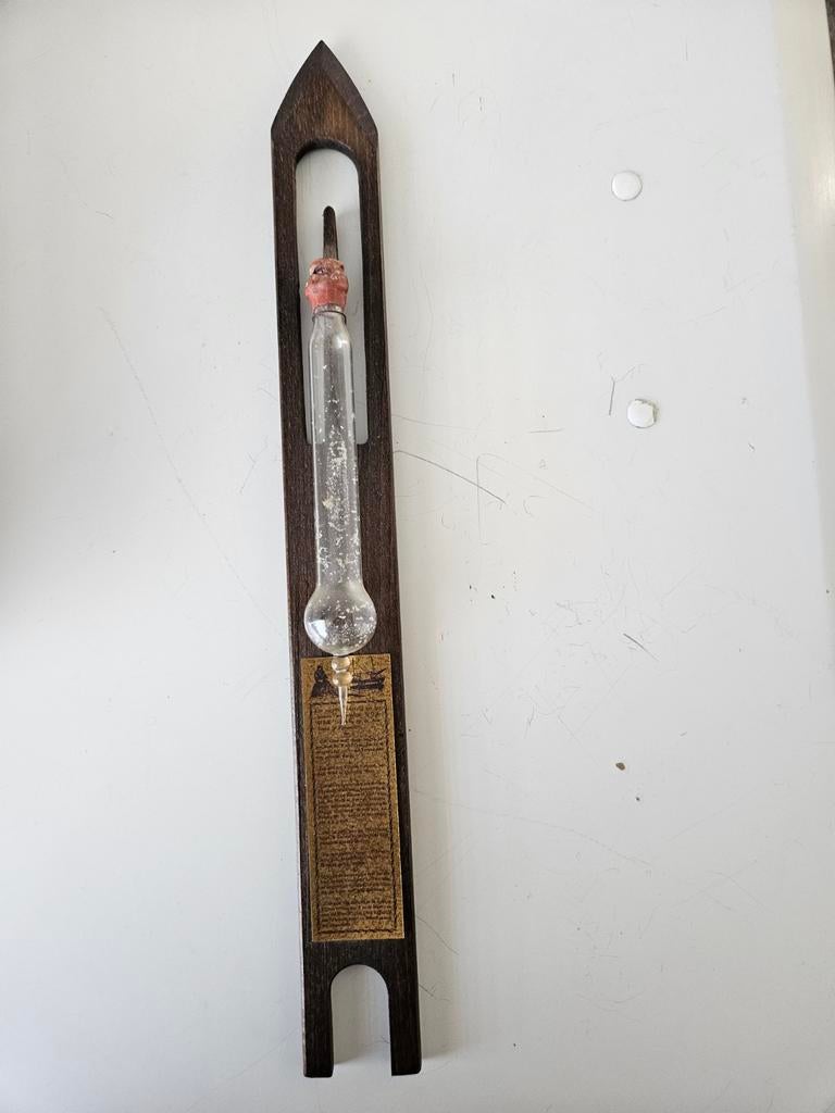 Antieke Weversspoel Barometer - Uniek Decoratief Stuk, Ophalen of Verzenden